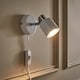 image 2 of ValueLights Modern White And Chrome Spotlight Wall Light With Cable And Switch | White