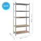 image 2 of Boltless 5 Tier Shelving Racking Heavy Duty Steel Shelf Unit Shed Garage Home Silver