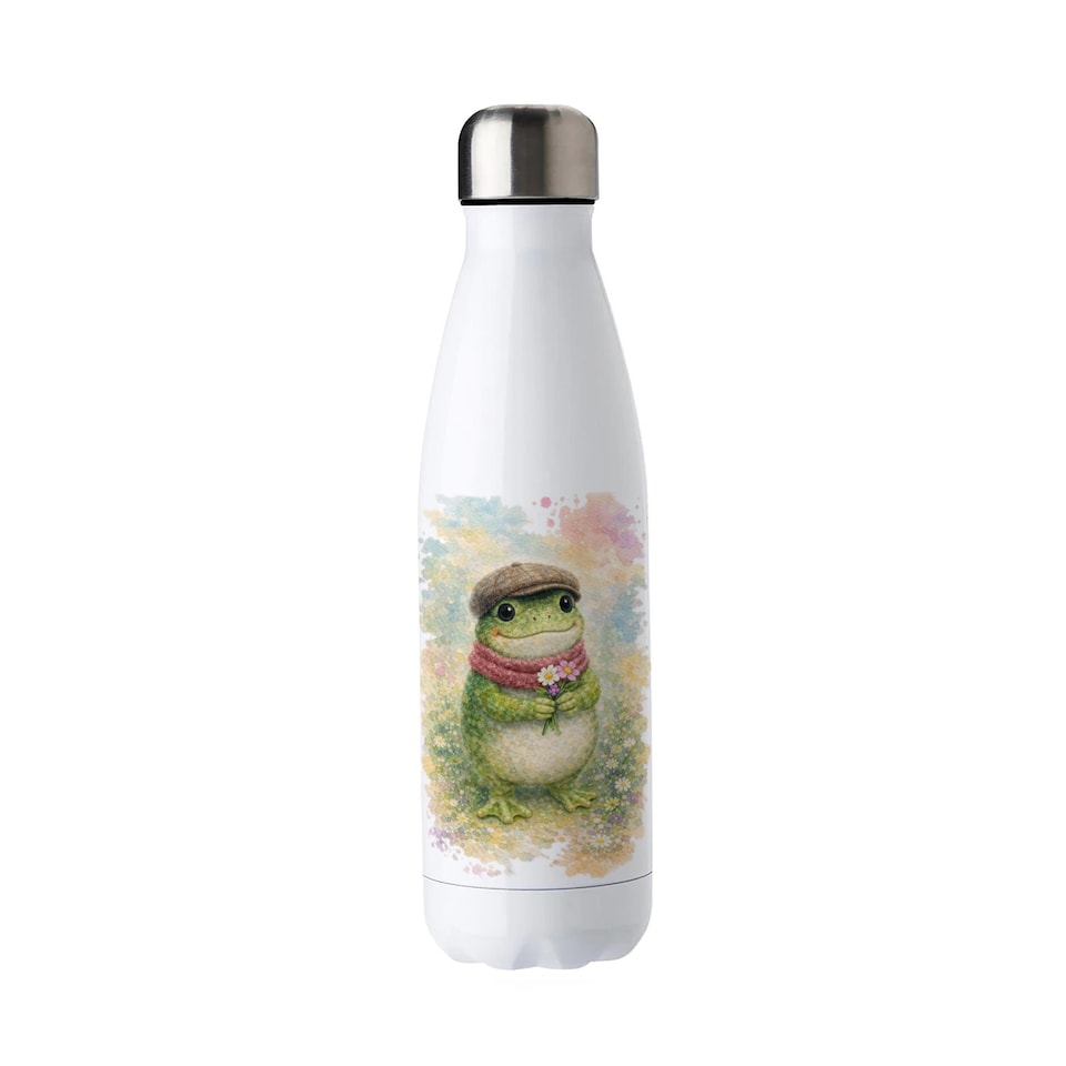 image 1 of Fuzzy Frog Reusable Metal Water Bottle