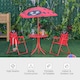 image 3 of Outsunny Kids Folding Picnic Table Chair Set Ladybug Pattern Outdoor w Parasol