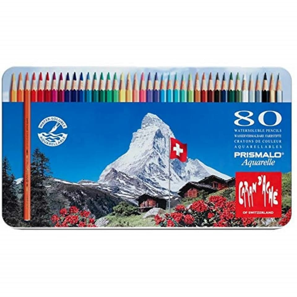 Caran d'Ache - Tin of 80 Prismalo Aquarelle Pencils