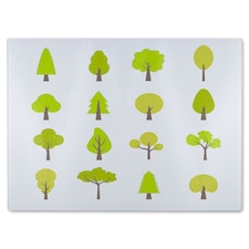 Tree Illustrations Designer Glass Chopping Board | Multi