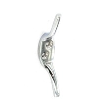 Securit Chrome Cleat Hook - Silver - 75mm