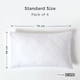 image 2 of Homescapes Standard Size Quilted Pillow Protector - Pack of 4 White
