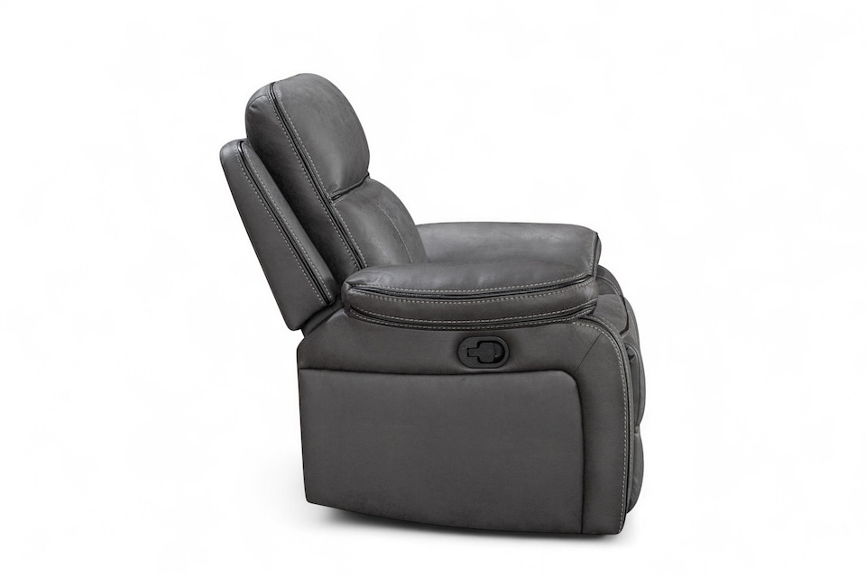 image 1 of Faux Leather Grey Manual Recliner Chair VEGAS