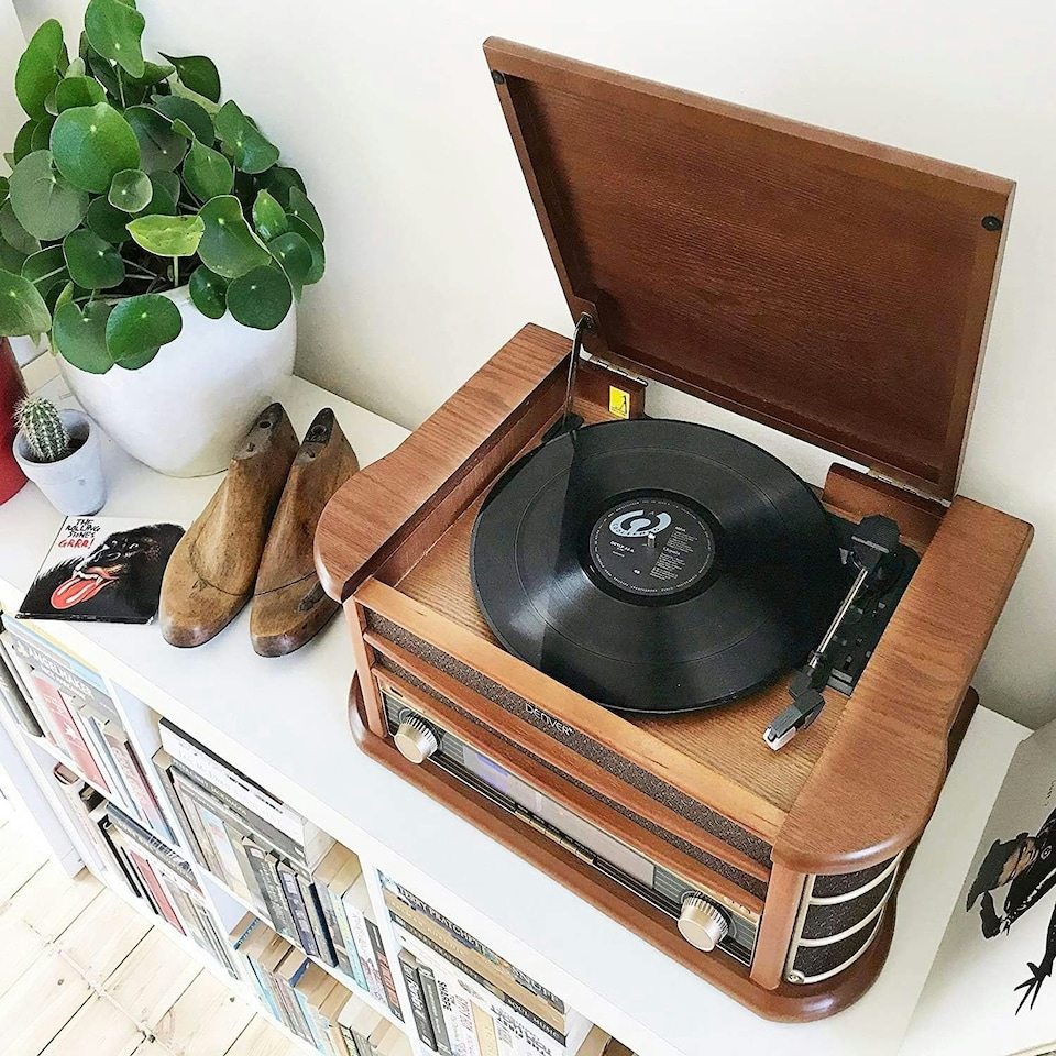 image 1 of Denver MCR-50BT Vintage Retro Bluetooth Music Centre with CD, Cassette, and USB HiFi System