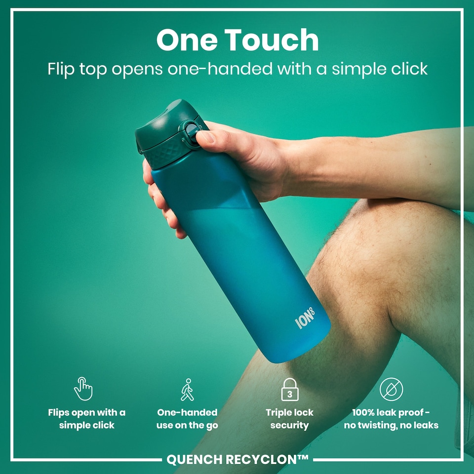 image 1 of Leak Proof 1 Litre Water Bottle, BPA Free, 1000ml (32oz) | Blue | Aqua | 1L