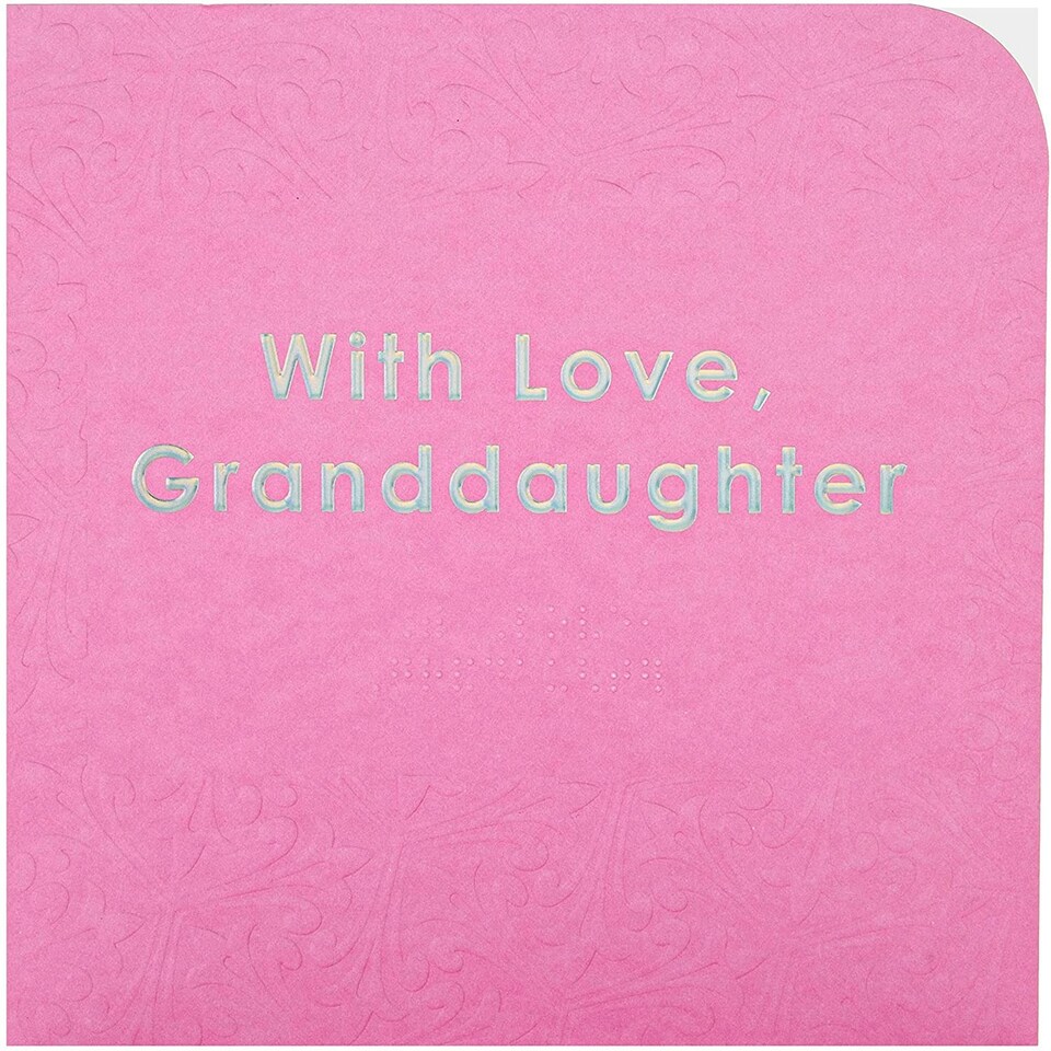 image 1 of Contemporary Patterned Design Braille Birthday Card for Granddaughter