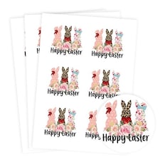 Happy Easter Round Stickers 88mm - Sheet of 6