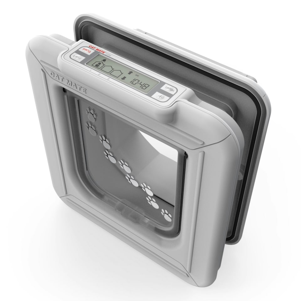 image 1 of Cat Mate Elite Microchip Cat Flap with Timer Control – White (355W)