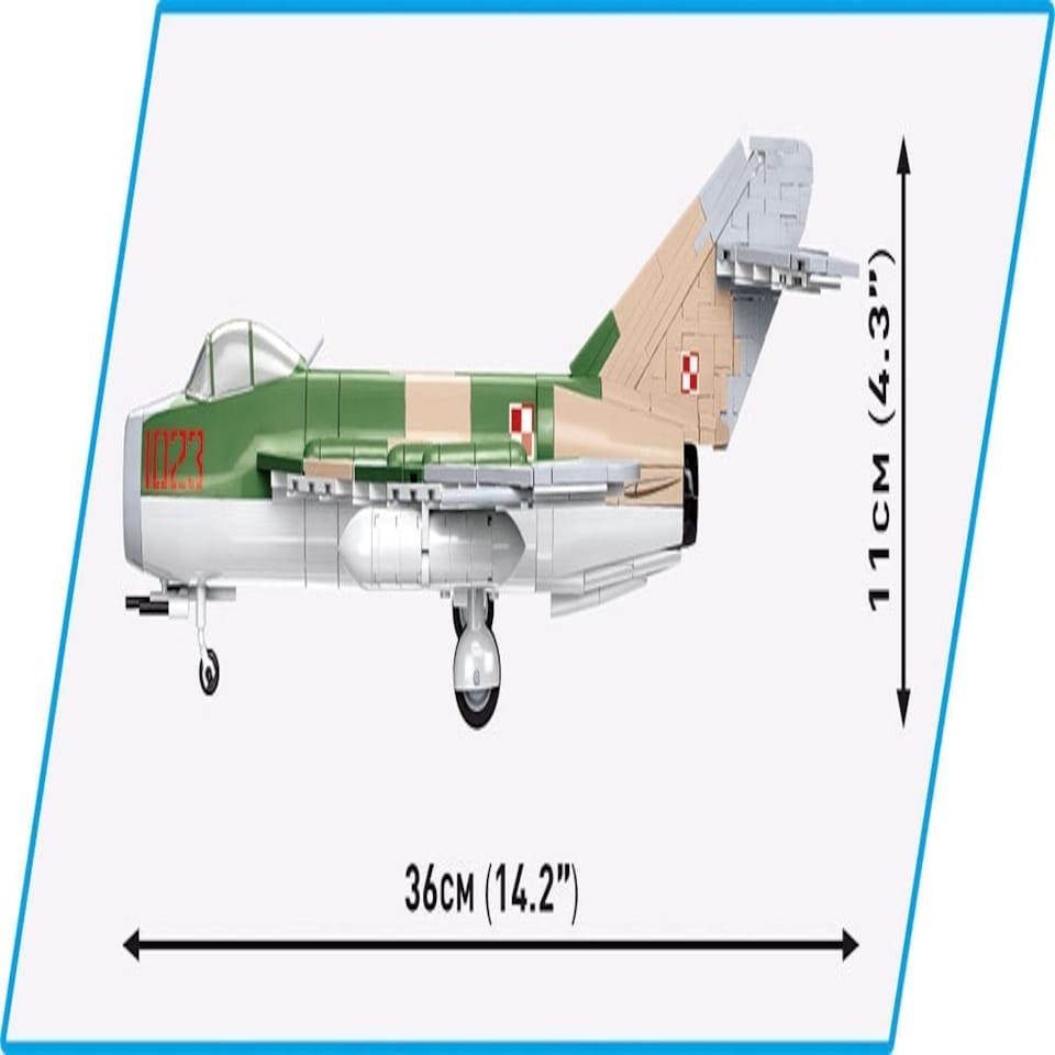 image 1 of LIM-5 Polish Air Force 1959 brick plane model - COBI 5824 - 575 bricks