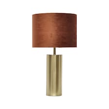 Amber - Gold Touch Operated 40cm Table Lamp Burnt Orange Velvet Shade