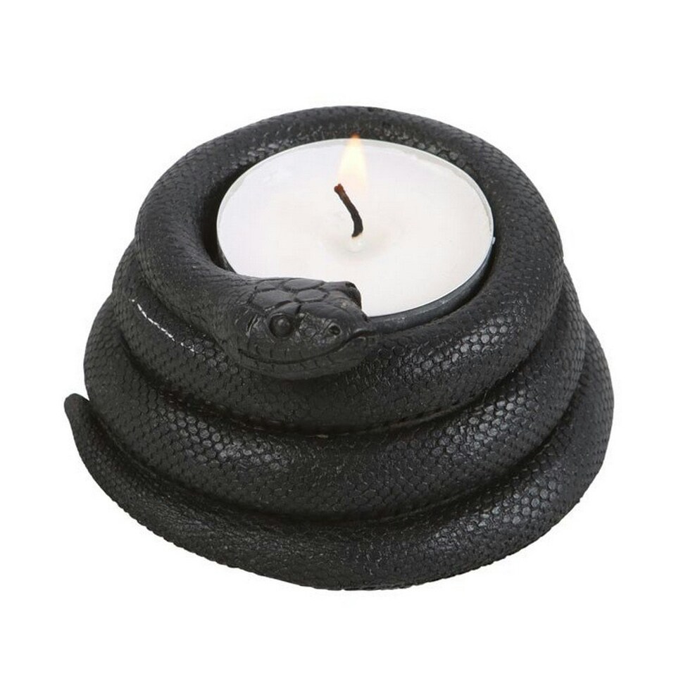 image 1 of Something Different Snake Tealight Holder - Black - One Size