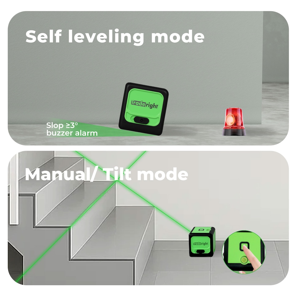 image 1 of Traderight 360 Degree Green Laser Level Self Leveling IP54 Water Resistant Tool