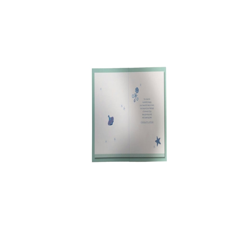 image 1 of New Baby Boy Birth Congratulations Blue FANTASTIC COLOURFUL Quality Greeting Card