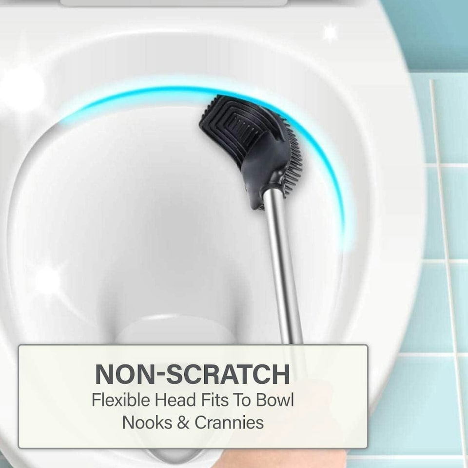image 1 of CALITEK Toilet Brush Flexible Silicone Bristles and Brush Head