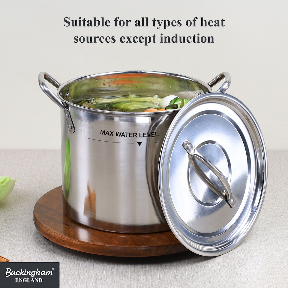 image 1 of Buckingham Stainless Steel Stock Pot with Lid 24 cm , 9 Litres 