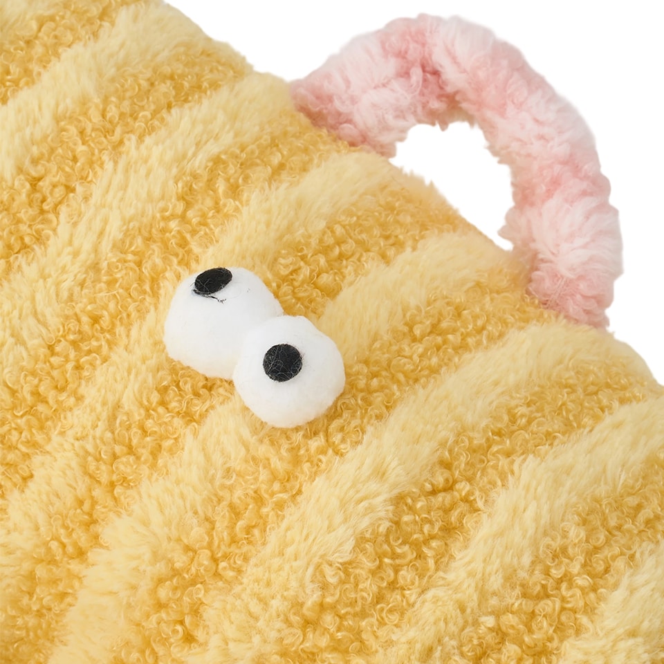 image 1 of Living and Home Soft Striped Plush Pet Bed for Cats & Dogs | Yellow | One Size | 1