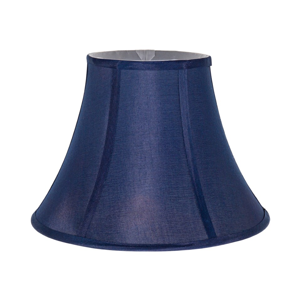 image 1 of Traditional Empire Shaped 12 Inch Lamp Shade in Rich Silky Navy Cotton Fabric | Blue | 12"