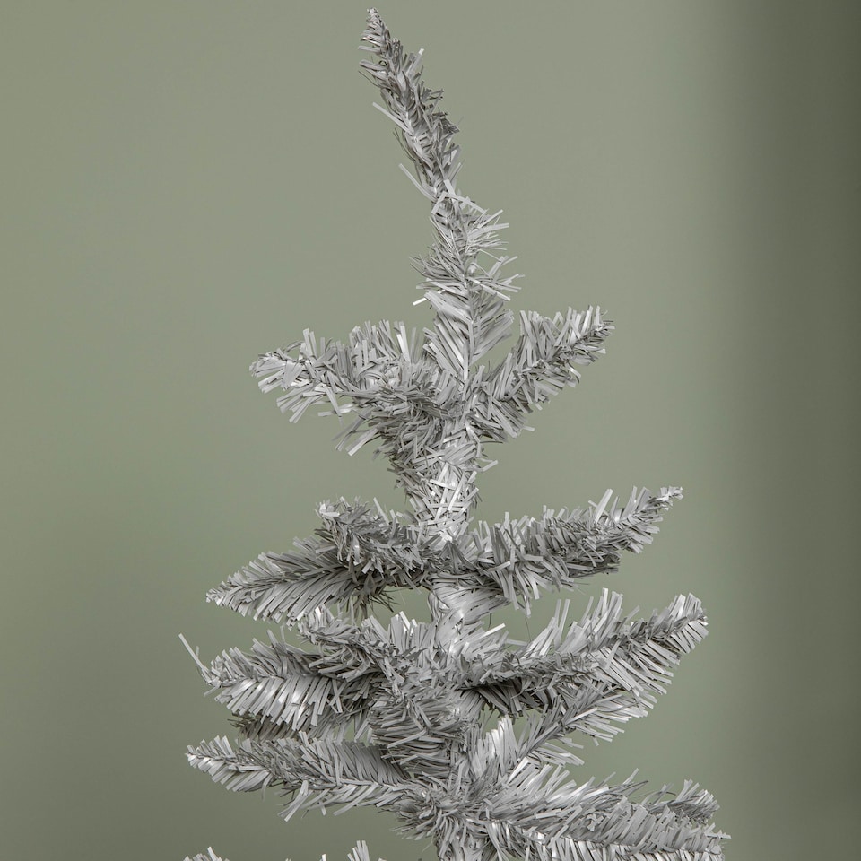 image 1 of 4ft (1.2m) Grey Artificial Pencil Christmas Tree With Green Metal Stand and 168 Tips