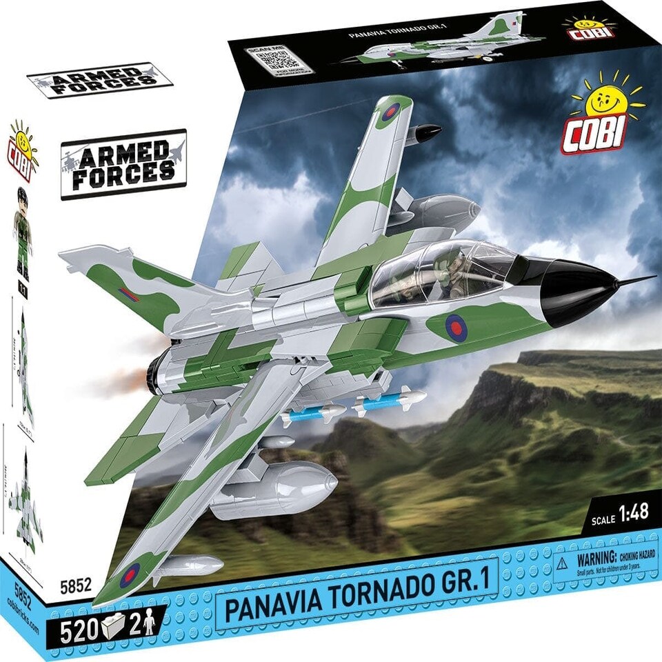 image 1 of Panavia Tornado GR.1 RAF brick plane model - COBI 5852 - 520 bricks