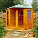 image 1 of Larkspur 7 x 7 Feet Double Door with Two Fixed Windows Summerhouse Brown