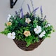 image 2 of Artificial Wildflower Hanging Floral Arrangement in Wicker Basket 32cm | Brown | Brown | 1
