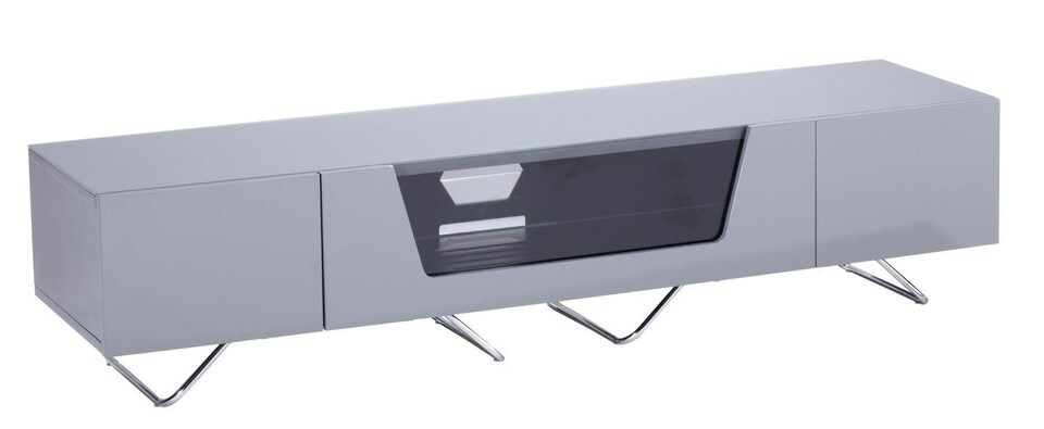 image 1 of Chromium TV-Stand with 2 drawers and 1 flap in grey | Grey | Grey | One Size | 39