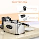 image 7 of HOMCOM 3 Litre Deep Fat Fryer Stainless Steel with Adjustable Temperature, 60min Timer, Removable Oil Basket, Viewing Window and Safety Cut Out, 2000W