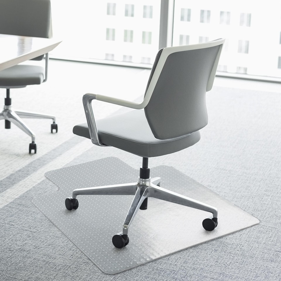 image 1 of HOMCOM Office Chair Mat for Carpeted and Hard Floor, 90 x 120 cm Clear Computer Desk Chair Mat, BPA and Phthalate Free, Non-Slip Floor Protector for Home Office