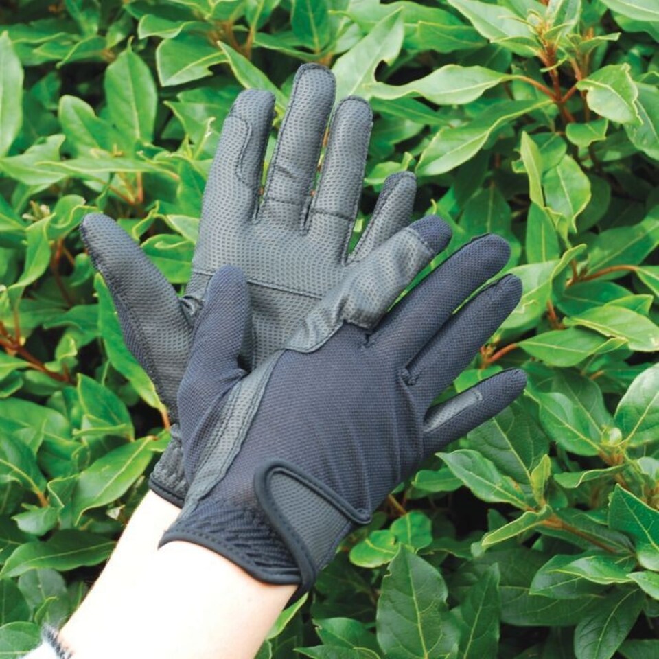 image 1 of Rhinegold Super Stretch Mesh Back Horse Riding Gloves Black | Size: Small
Colour: Black