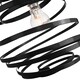 image 2 of Contemporary Black Gloss Metal Double Ribbon Spiral Swirl Ceiling Light Pendant | Black