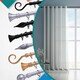 image 3 of 19 mm Extendable Metal Curtain Pole Rods - Bronze (Ball Finials, 70-120 cm)