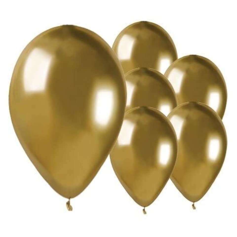 image 1 of Shiny Gold Bio Latex Balloons 33cm / 13 in - Pack of 6