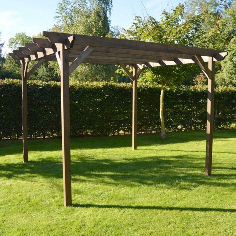 image 1 of Garden Pergola - Wood - L480 x W480 x H270 cm - Rustic Brown