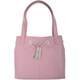 image 1 of Genuine Soft Leather Contrast Drawstring Tote Style Shoulder Handbag Pink | Blush