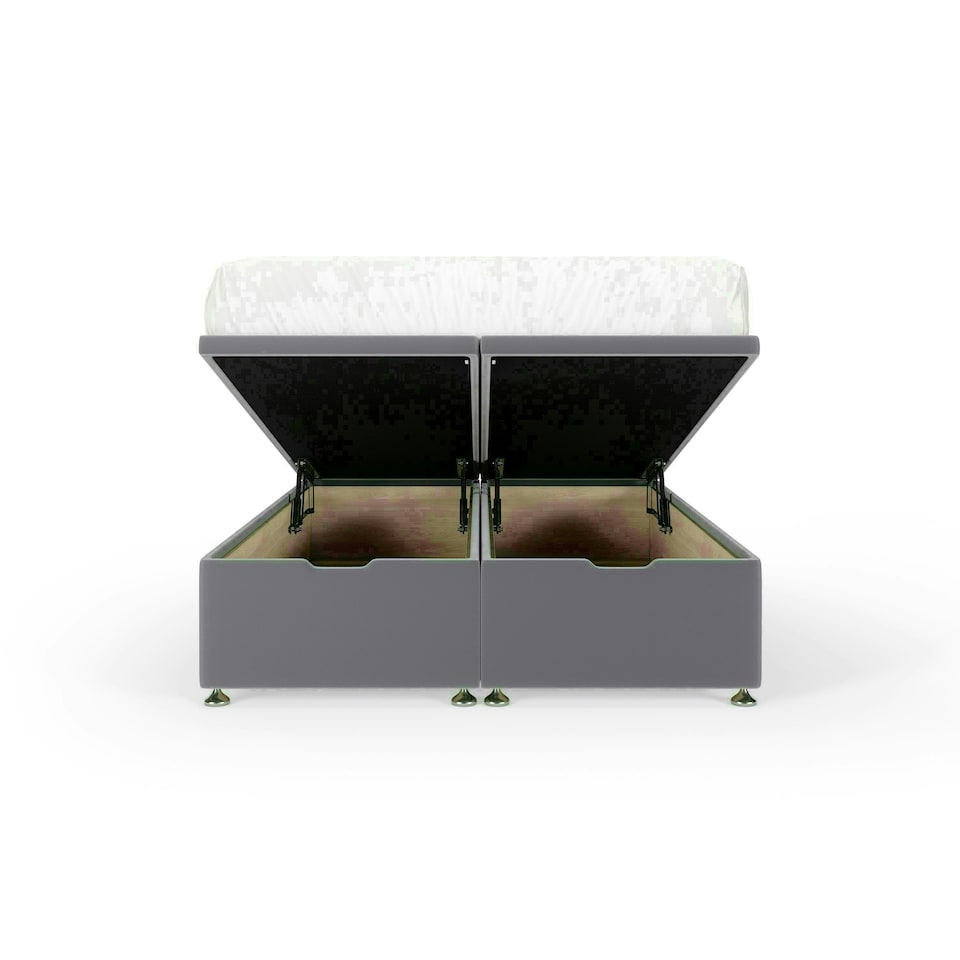 image 1 of Silver Plush Velvet Ottoman Base King Size N/A