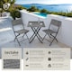 image 2 of Garden Furniture Set Trevi - 2 chairs, 1 table, bistro set, foldable | Grey | grey | 45 x 54,50 x 81 cm | 1