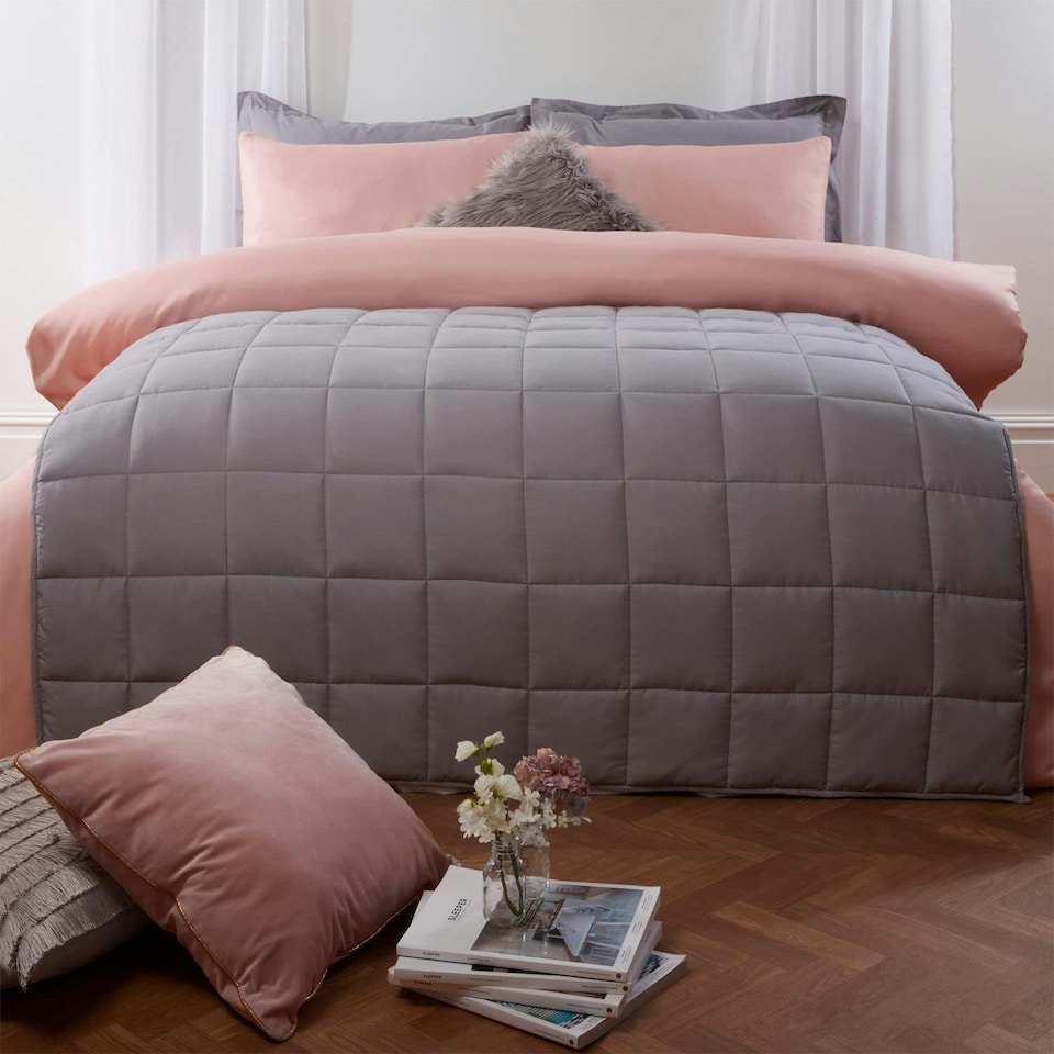 image 1 of OHS Weighted Blanket 8kg Quilted, 150x200cm - Silver