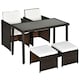 image 1 of Outsunny 5 Pieces Rattan Garden Furniture Sofa Set with Table Chair Foot