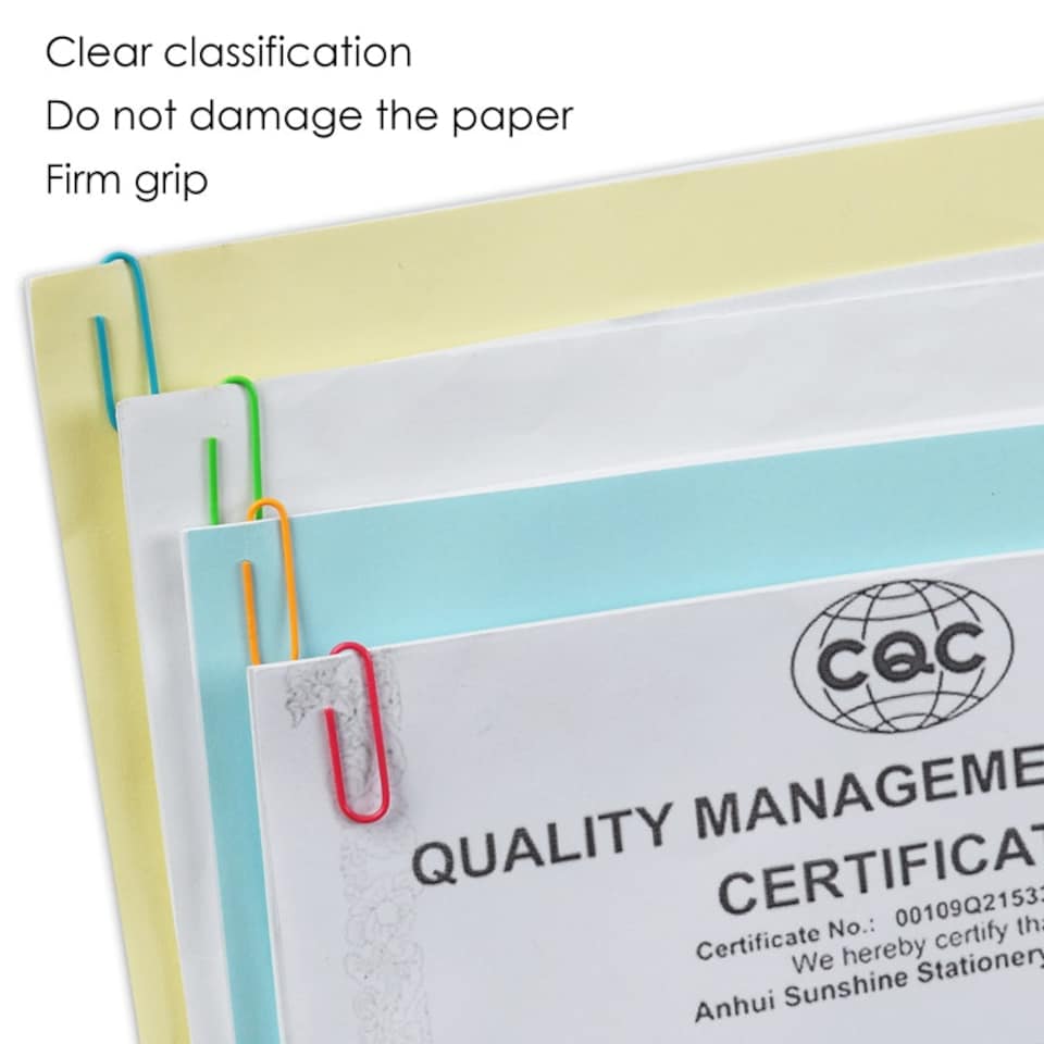 image 1 of Tub of 300 Vinyl Coated Paper Clips 28mm