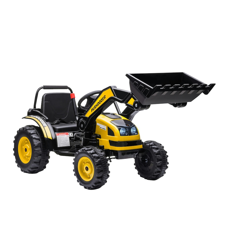 image 1 of HOMCOM Kids Digger Ride On Excavator 6V Battery Tractor Music Headlight Yellow