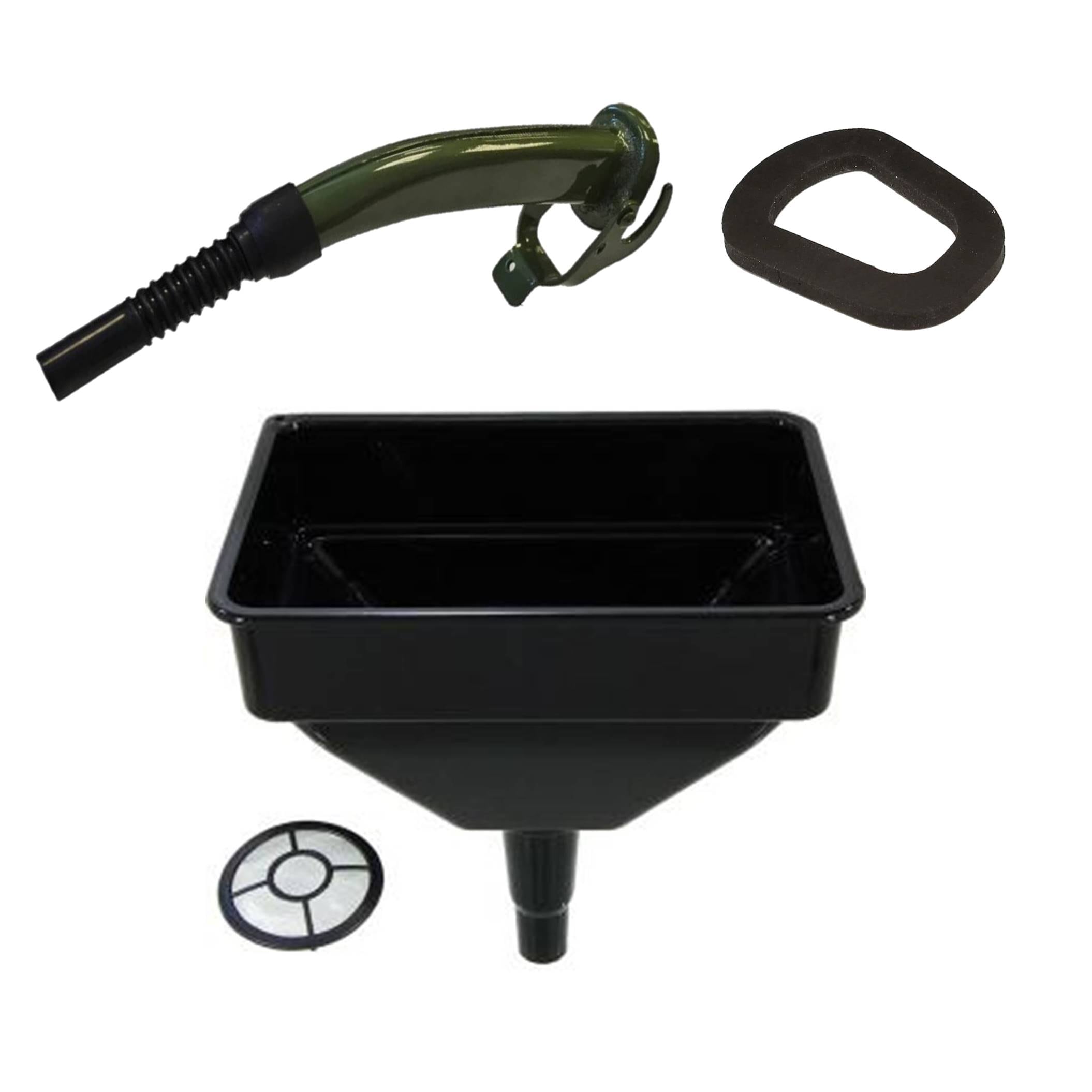 Pegdev Jerry Can Accessory Bundle Premium Metal Spout Rubber Seal Heavy Duty Funnel in Black