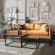 image 7 of 2PC Industrial Square Nesting Coffee Tables Rustic Brown Brown