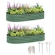 image 1 of Outsunny Set of 2 Raised Beds for Garden with Metal Plant Stakes, Dark Grey | Green | Green