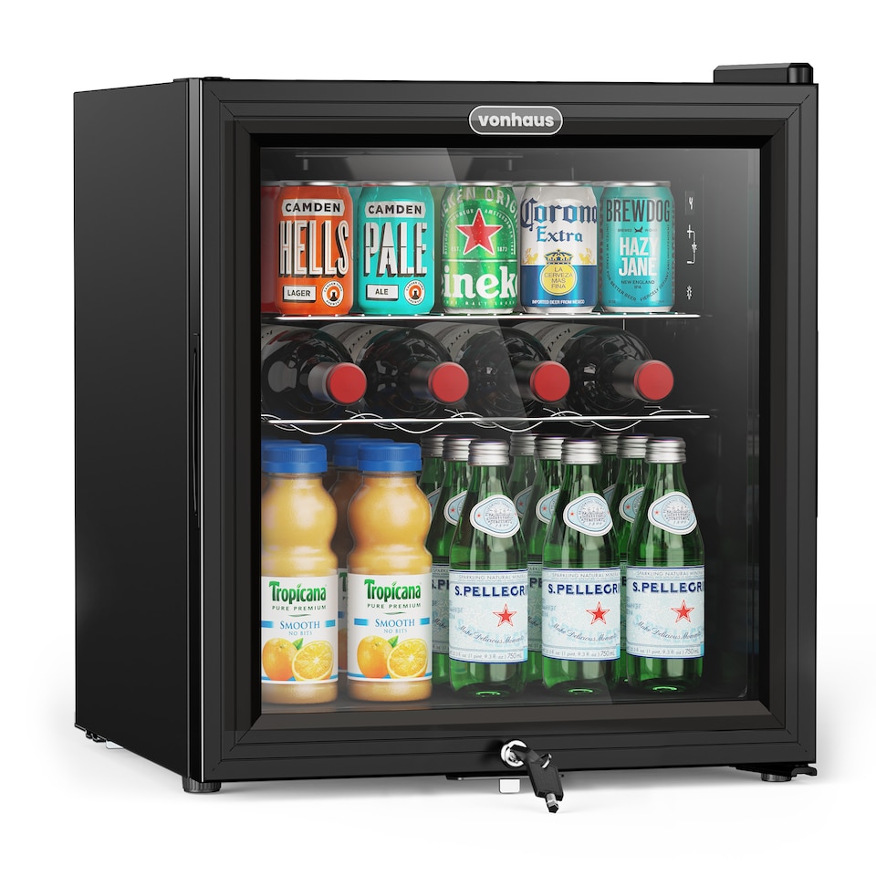image 1 of VonHaus Drinks Fridge 43L with Reversible Glass Door