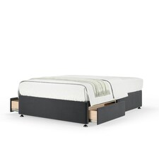 Majestic 1000 Pocket Sprung Graphite Plush Velvet 2 Drawer Divan Set Super King