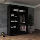 image 3 of Modern Sliding Wardrobe 120cm with Wavy Mirror Design | White, Black, Grey, Oak Finish Black | Black120cm 