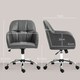 image 7 of HOMCOM Computer Desk Chair with PU Leather, Swivel Wheels, Grey