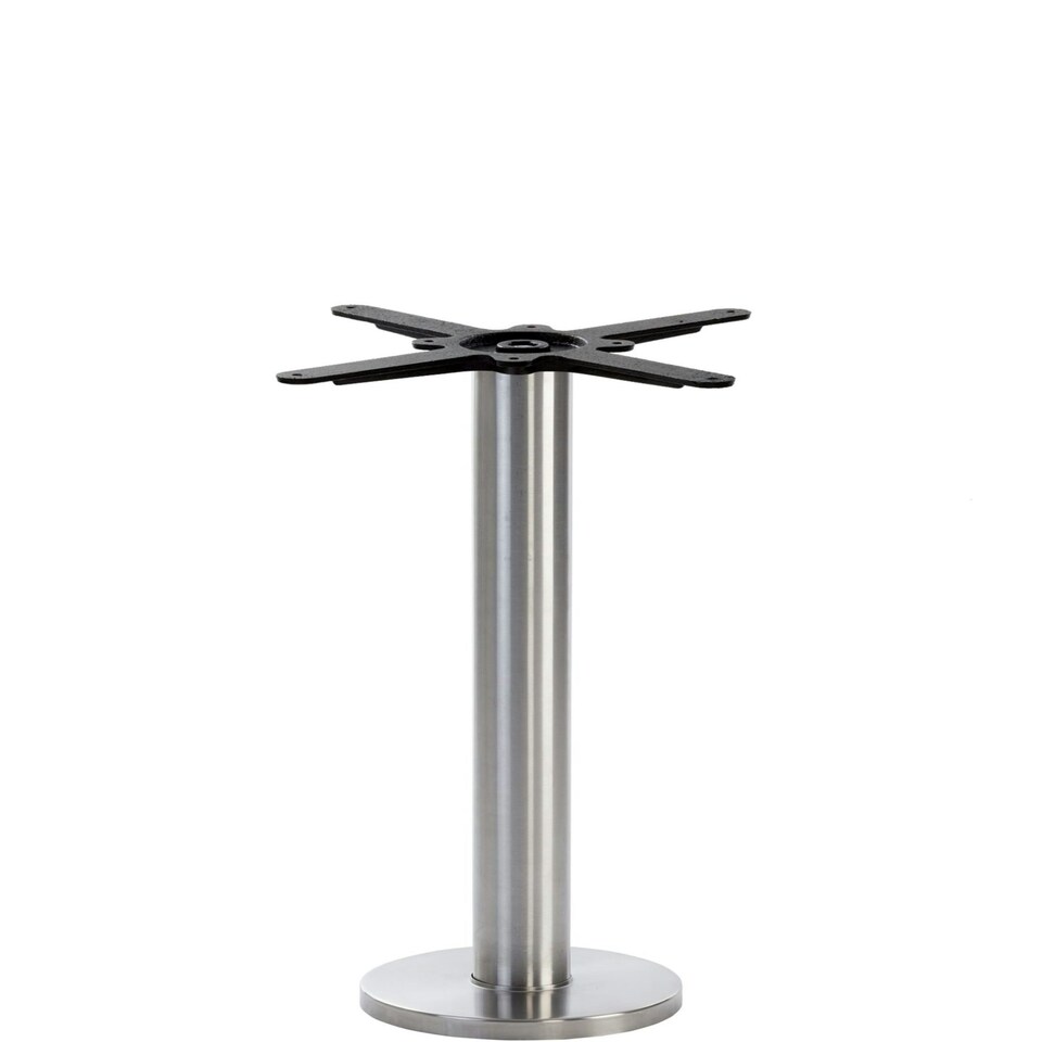 Stainless Steel Round Floor Fixed Table Base - Height - 730 Mm Silver